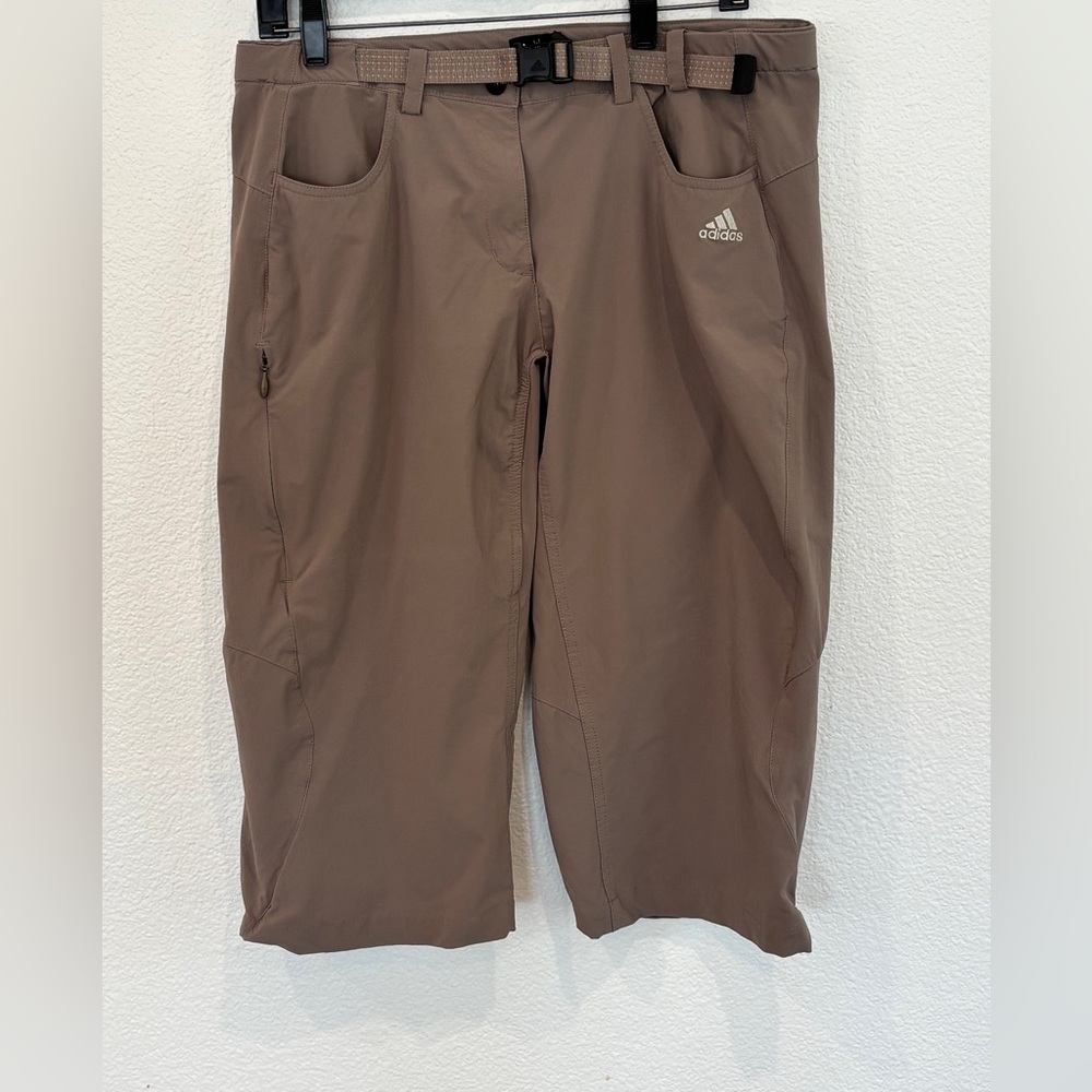 EUC! Adidas Active Climate Brown Adjustable Hiking Capris - Size 12
